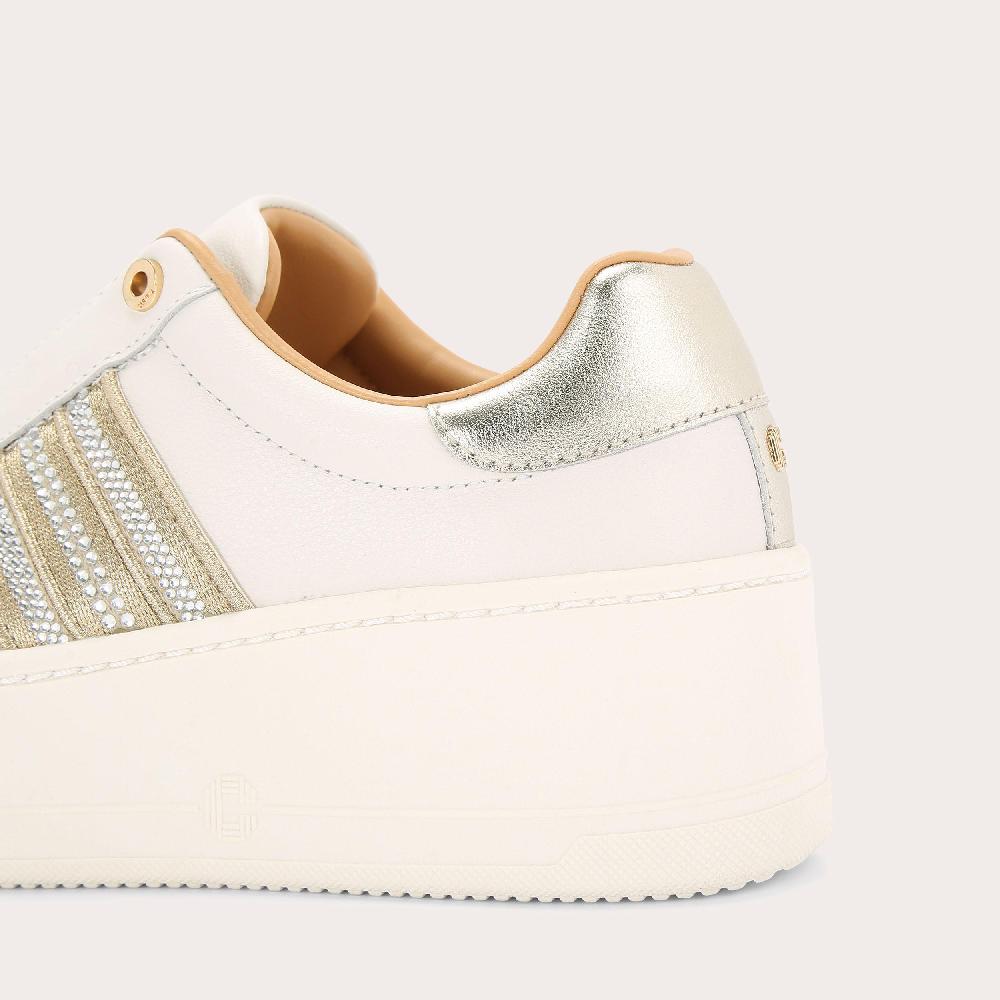 Carvela CONNECTED TAPE JEWEL White Laceless Trainer By CARVELA