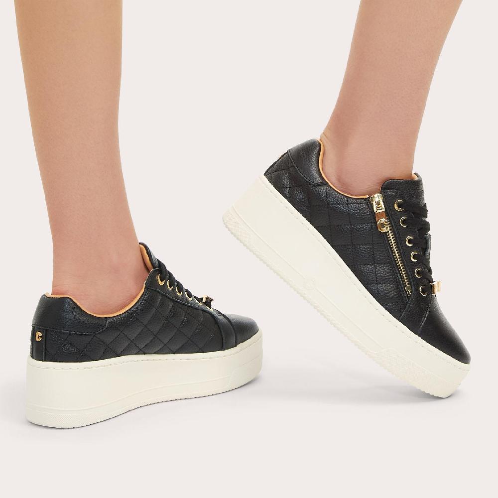 Carvela CONNECTED ZIP Black Leather Trainers By CARVELA