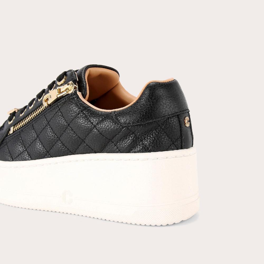 Carvela CONNECTED ZIP Black Leather Trainers By CARVELA