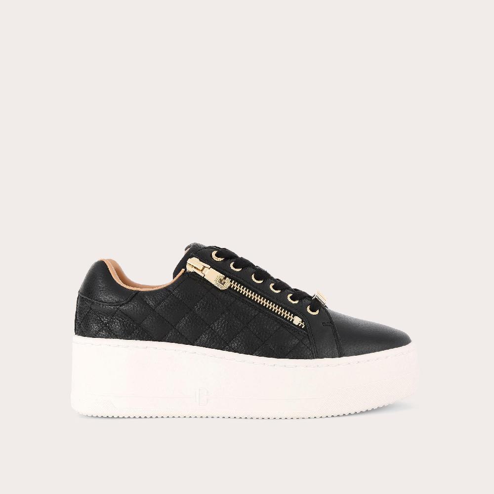 carvela CONNECTED ZIP Black Leather Trainers by CARVELA