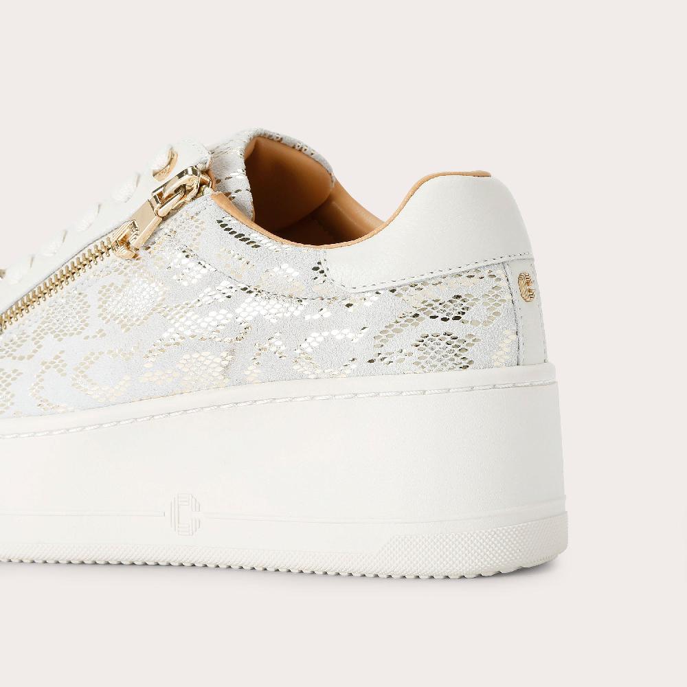 Carvela CONNECTED ZIP Gold Snake Print Trainers By CARVELA