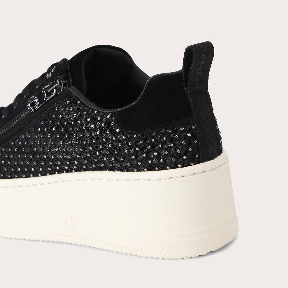 Carvela CONNECTED ZIP HOTSOX Black Suede Crystal Trainer By CARVELA