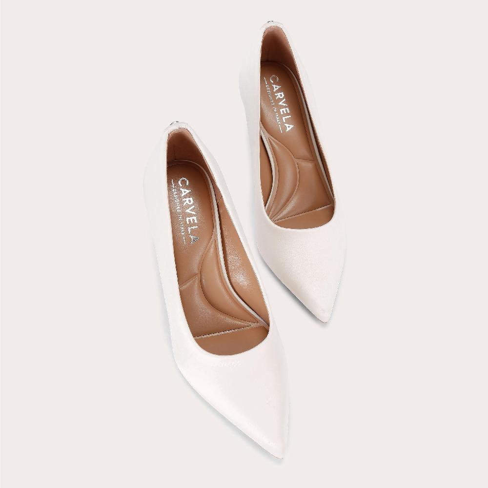 Carvela CORLETTA COURT White Satin Court Heel By CARVELA