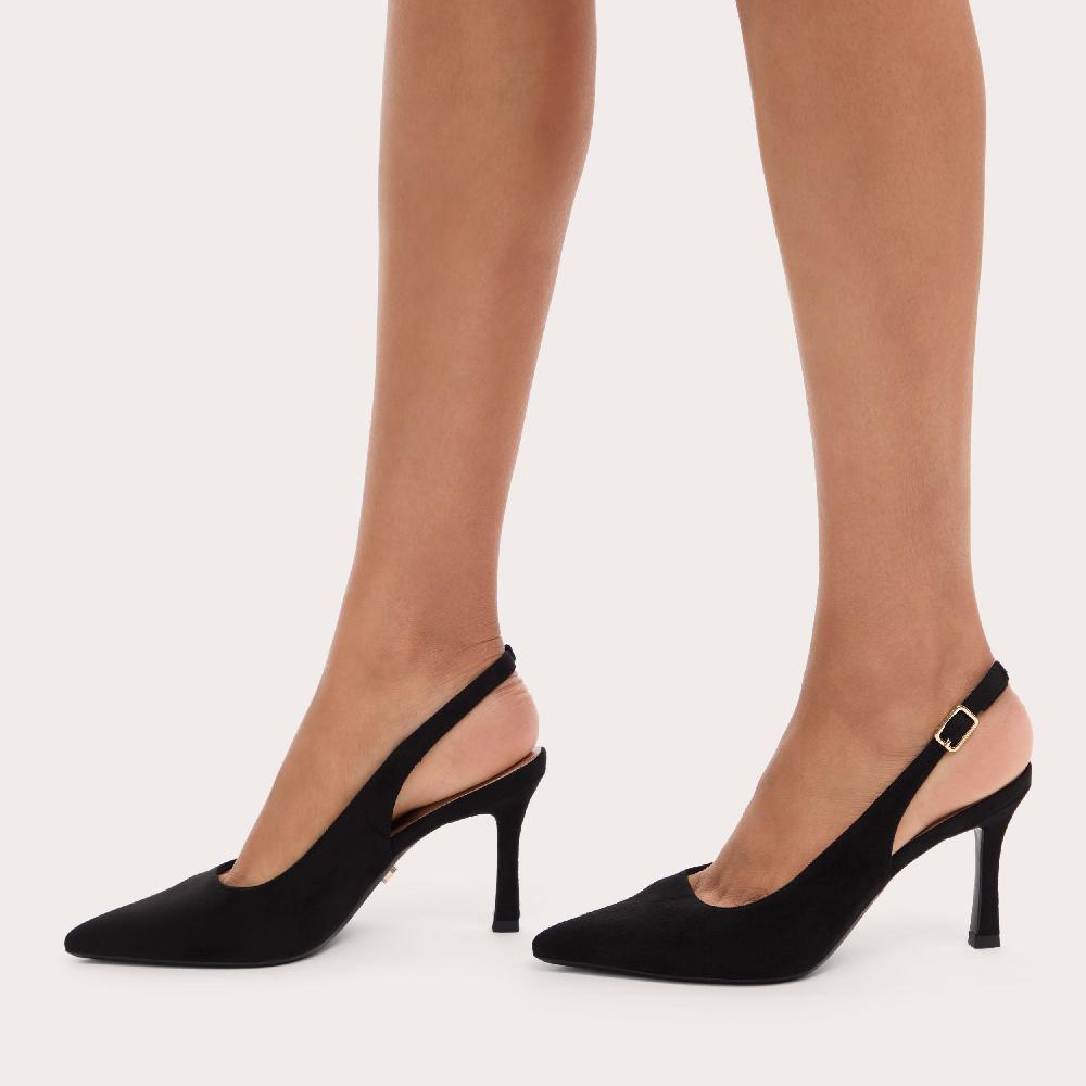Carvela CORLETTA SLING COURT Black Microsuede Heel By CARVELA