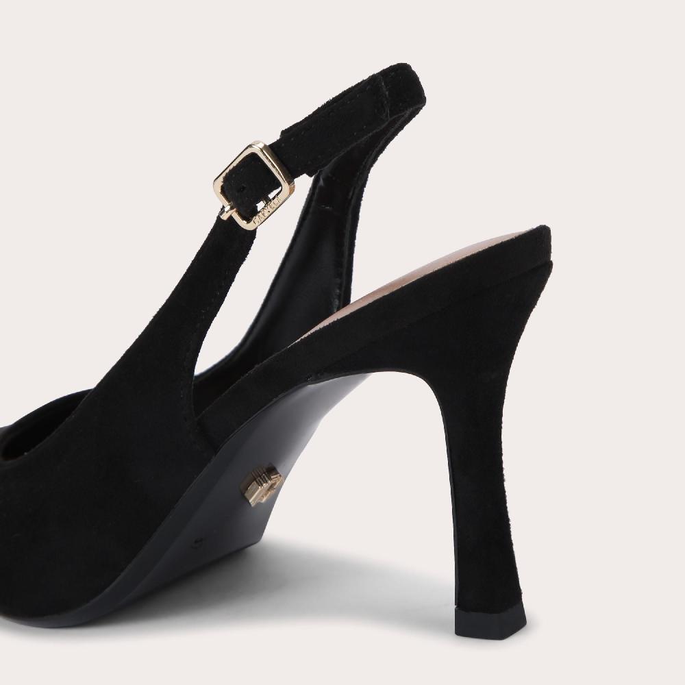 Carvela CORLETTA SLING COURT Black Microsuede Heel By CARVELA