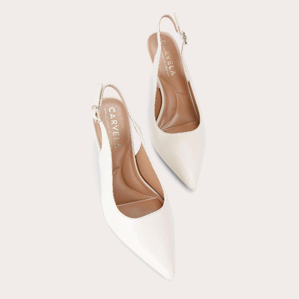 Carvela CORLETTA SLING COURT Bone Leather Alternative Sling Back Heel By CARVELA