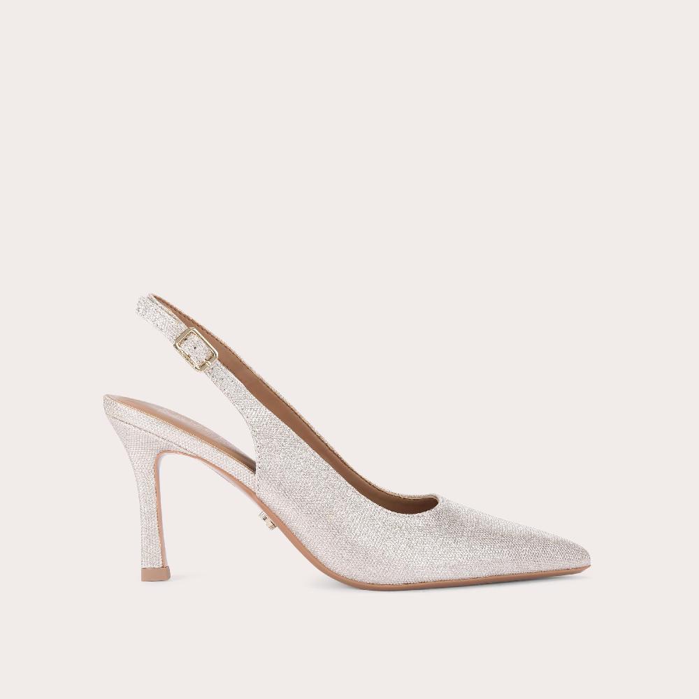 carvela CORLETTA SLING COURT Fabric Champagne Slingback Heel by CARVELA