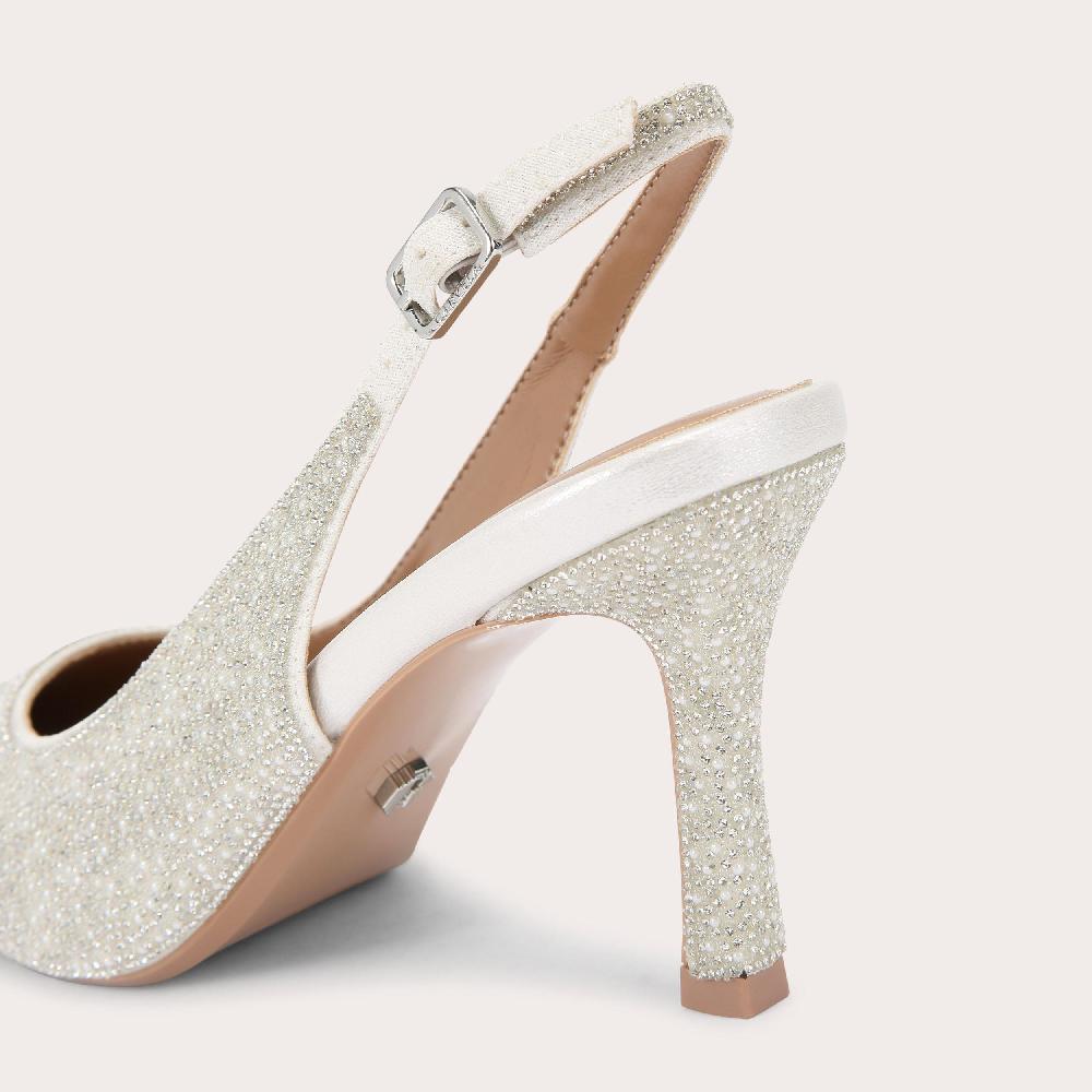 Carvela CORLETTA SLING COURT White Crystal Pearl Court Heel By CARVELA