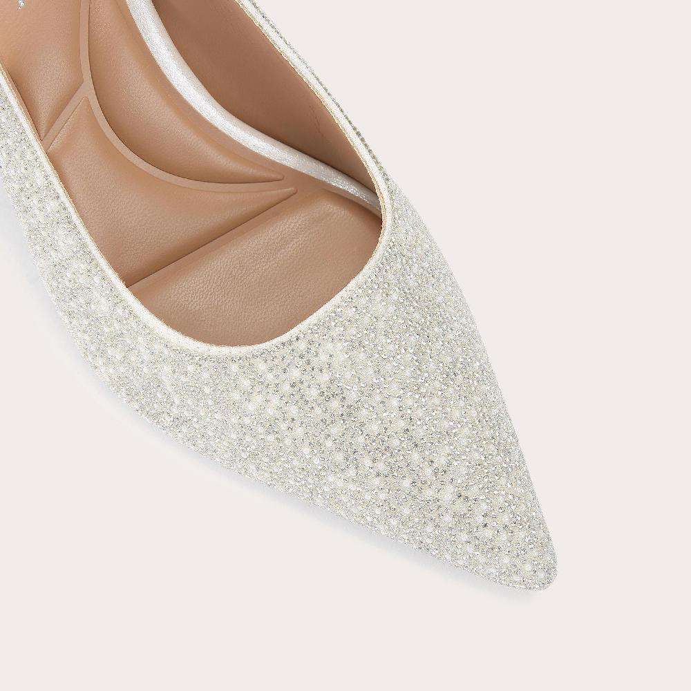 Carvela CORLETTA SLING COURT White Crystal Pearl Court Heel By CARVELA