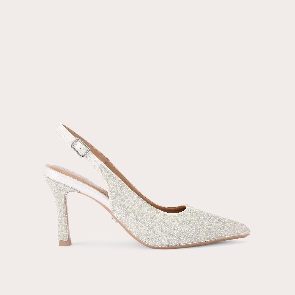carvela CORLETTA SLING COURT White Crystal Pearl Court Heel by CARVELA