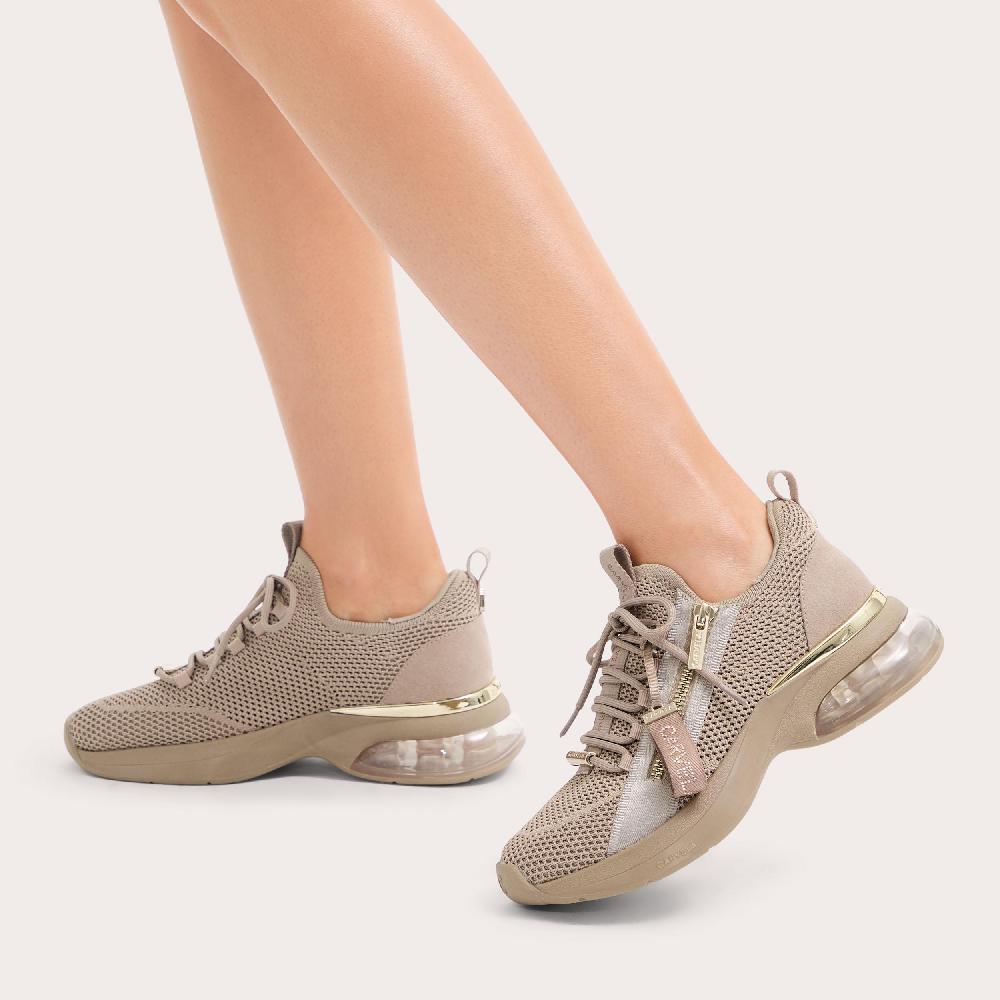 Carvela COSMIC BUBBLE SNEAKER Taupe Fabric Trainers By CARVELA