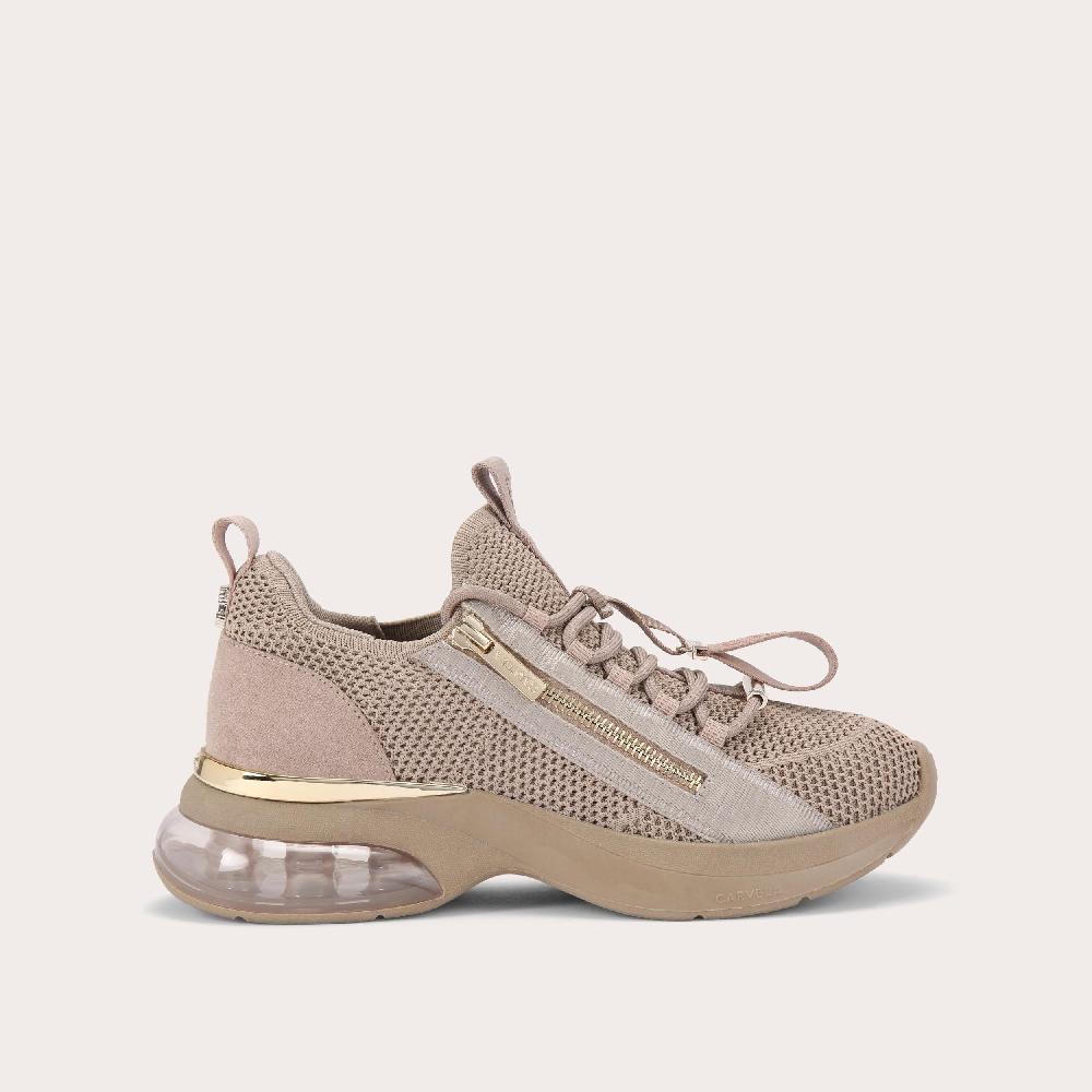 carvela COSMIC BUBBLE SNEAKER Taupe Fabric Trainers by CARVELA