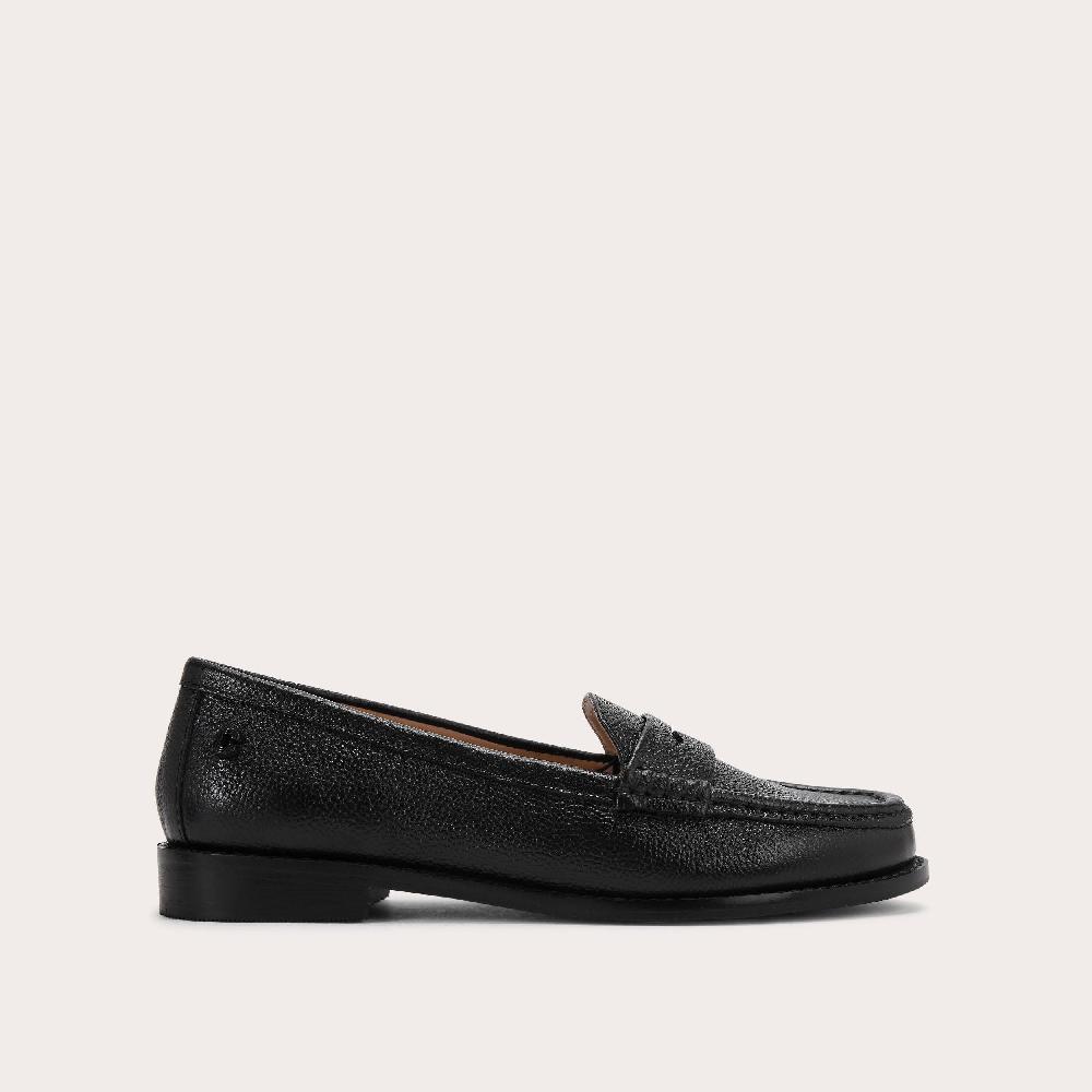 carvela CRACKLE Black Textured Leather Loafers by CARVELA COMFORT