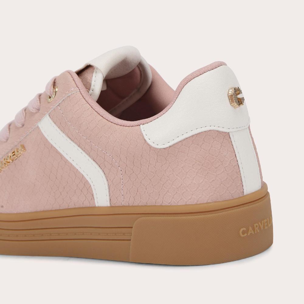 Carvela DAZE GUM Pink Snake Lace Up Trainer By CARVELA