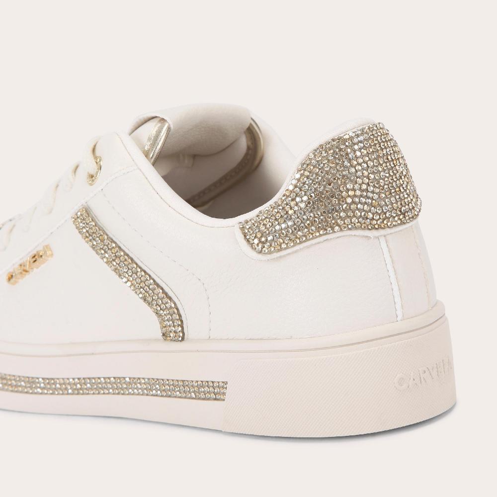 Carvela DAZE JEWEL Gold Crystal Lace Up Trainer By CARVELA