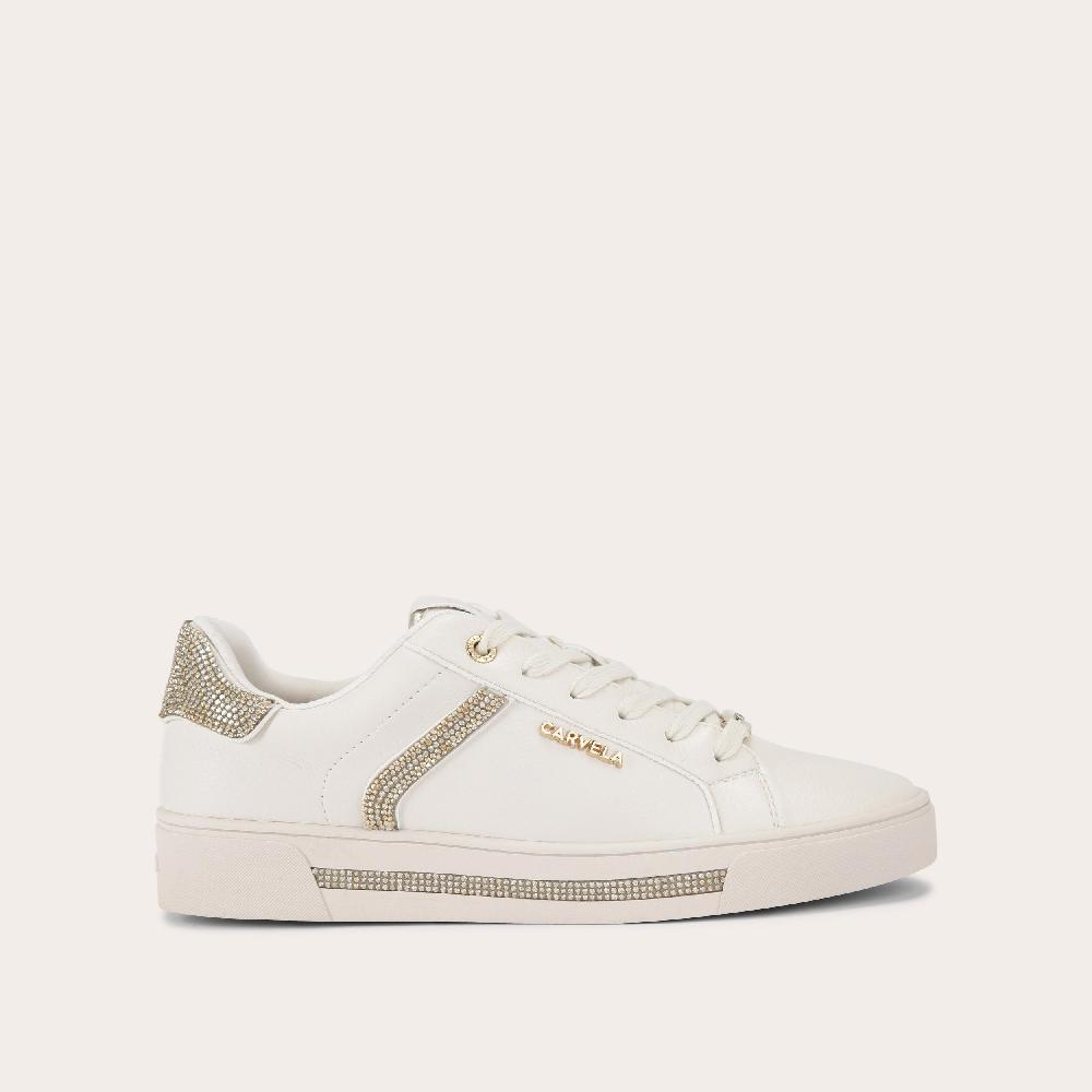 carvela DAZE JEWEL Gold Crystal Lace Up Trainer by CARVELA