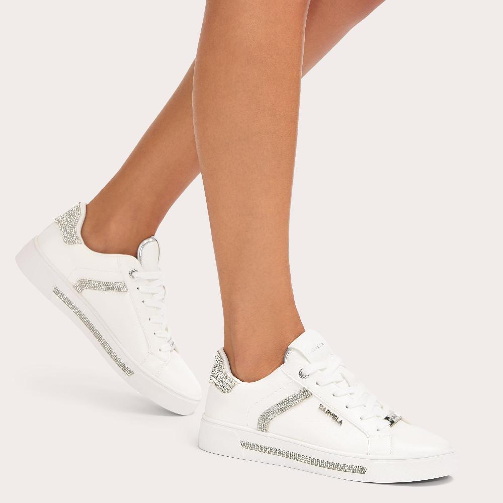 Carvela DAZE JEWEL White Lace Up Trainers By CARVELA