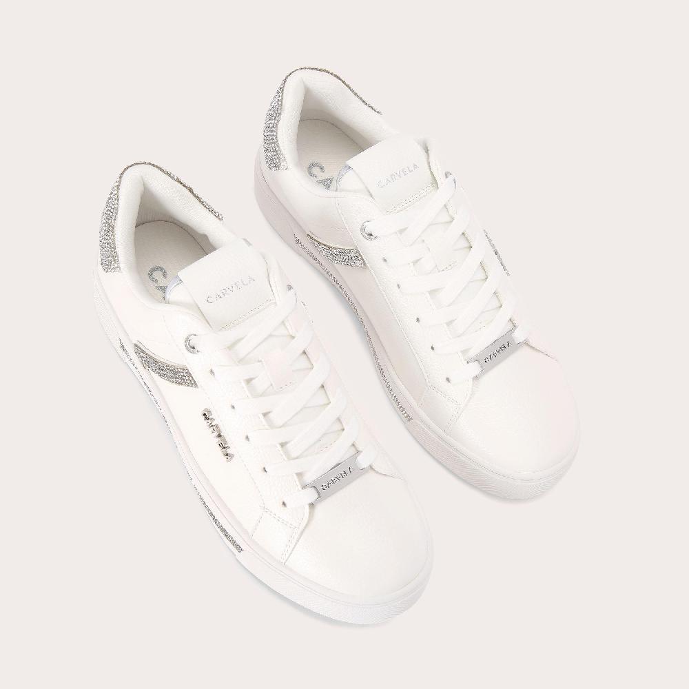 Carvela DAZE JEWEL White Lace Up Trainers By CARVELA