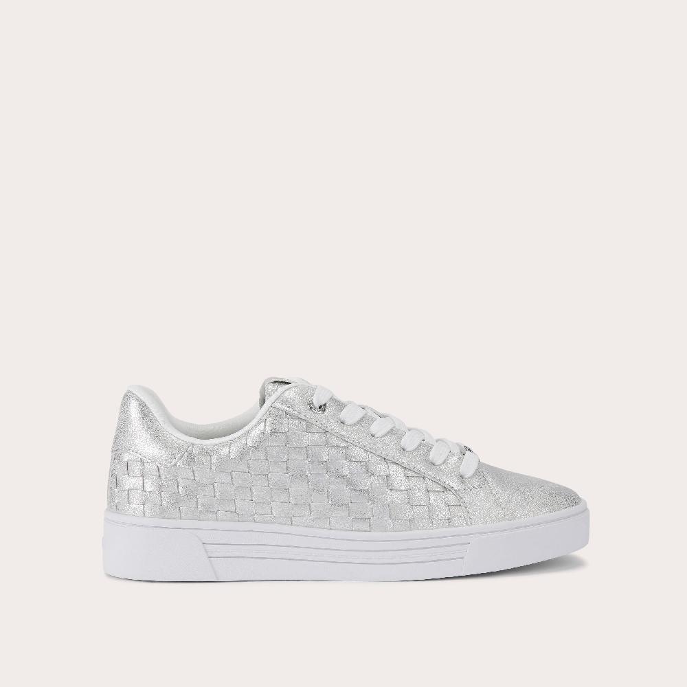 carvela DAZE WEAVE Silver Metallic Woven Trainer by CARVELA