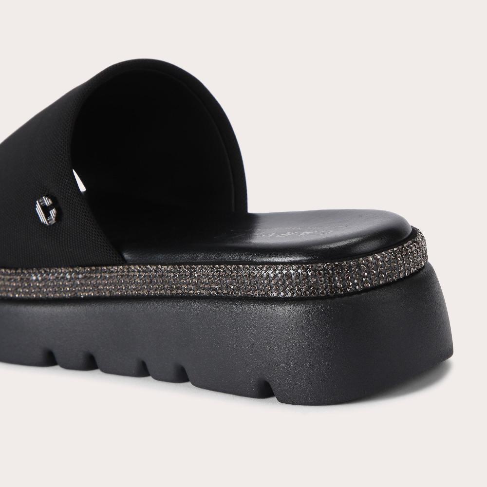 Carvela DAZZLE FLATFORM Black Crystal Flatform Sandal By CARVELA COMFORT