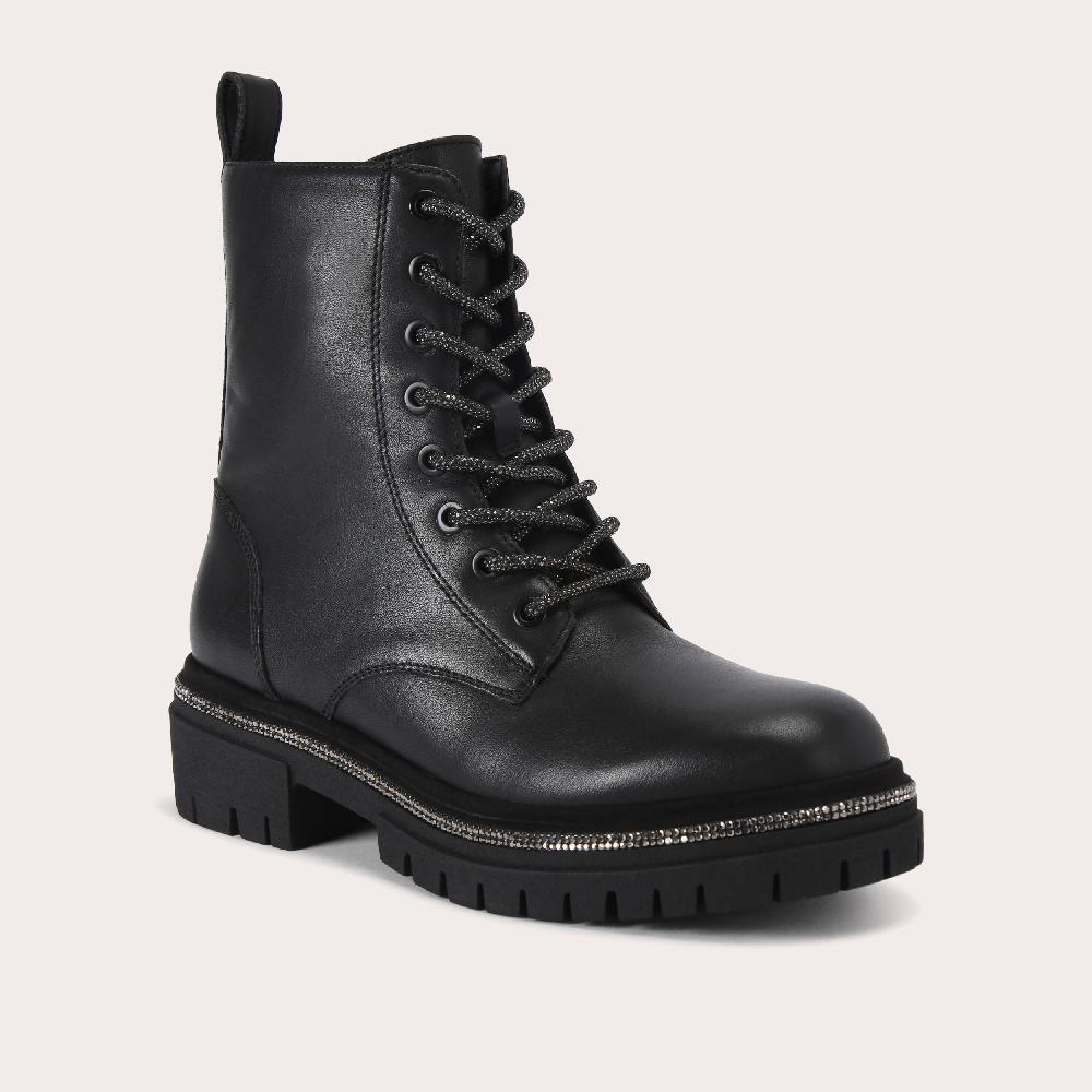 Carvela DAZZLE LACE UP Black Leather Glitter Laces By CARVELA