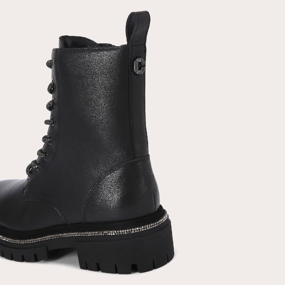 Carvela DAZZLE LACE UP Black Leather Glitter Laces By CARVELA