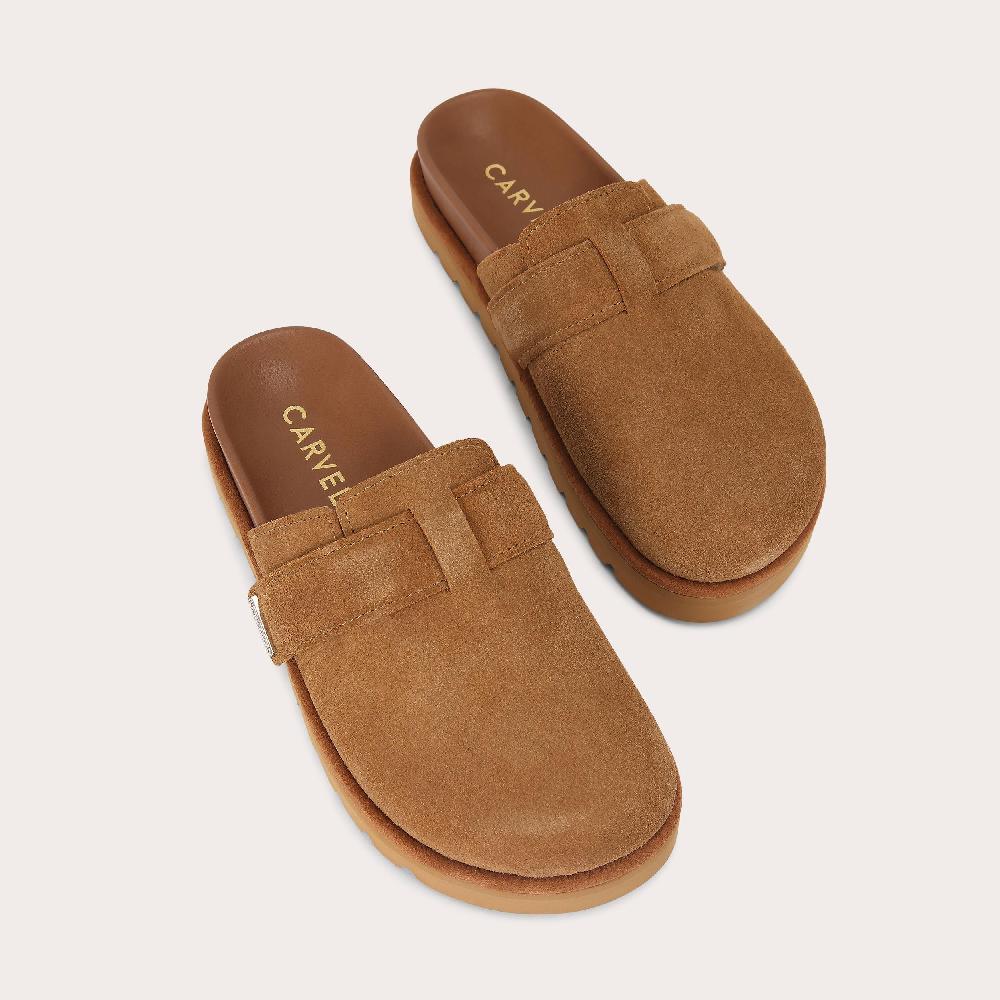 Carvela DAZZLE MULE Camel Suede Slip On Shoe By CARVELA