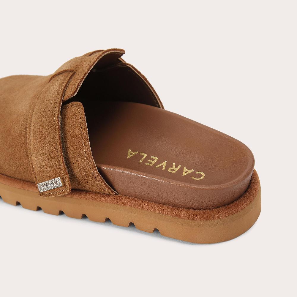 Carvela DAZZLE MULE Camel Suede Slip On Shoe By CARVELA