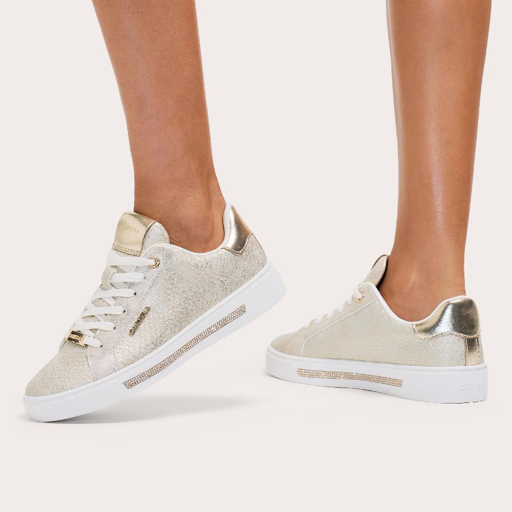 Carvela DIAMOND Gold Snake Print Trainer By CARVELA