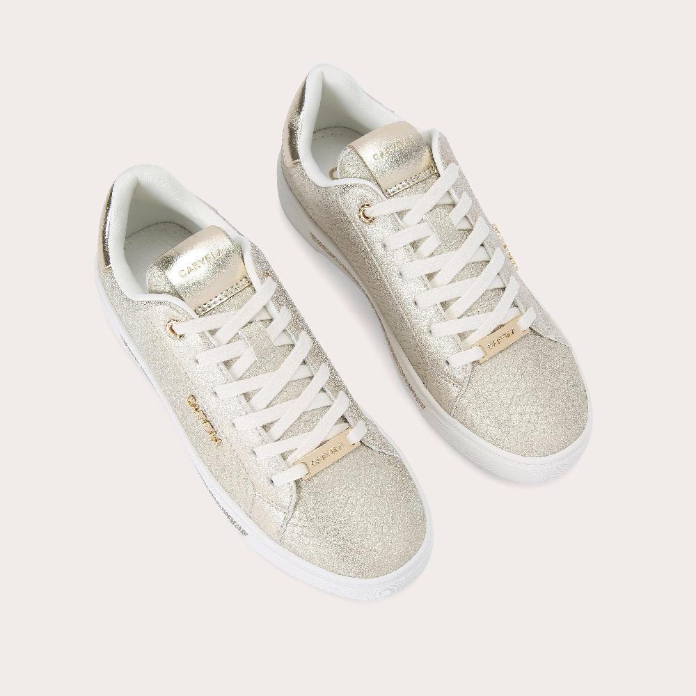 Carvela DIAMOND Gold Snake Print Trainer By CARVELA