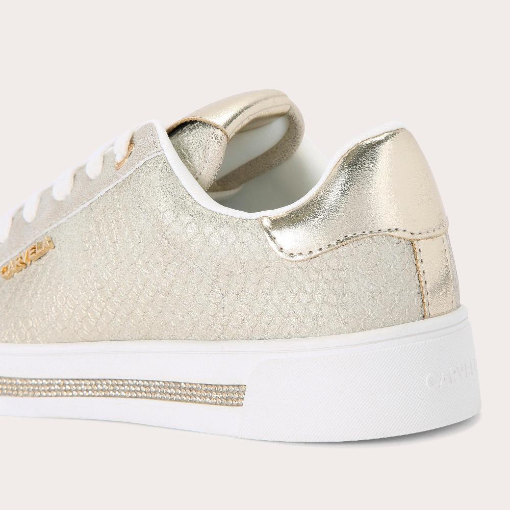 Carvela DIAMOND Gold Snake Print Trainer By CARVELA