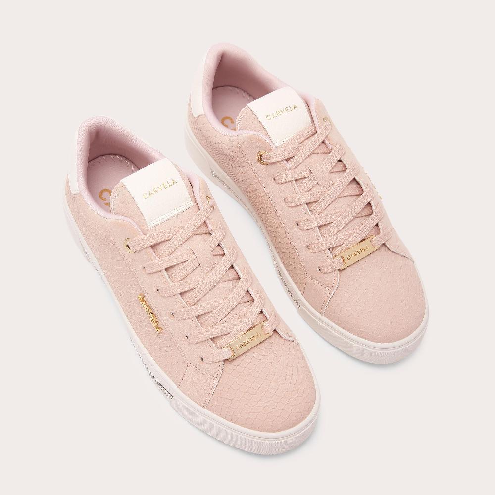 Carvela DIAMOND Pale Pink Snake Print Trainer By CARVELA