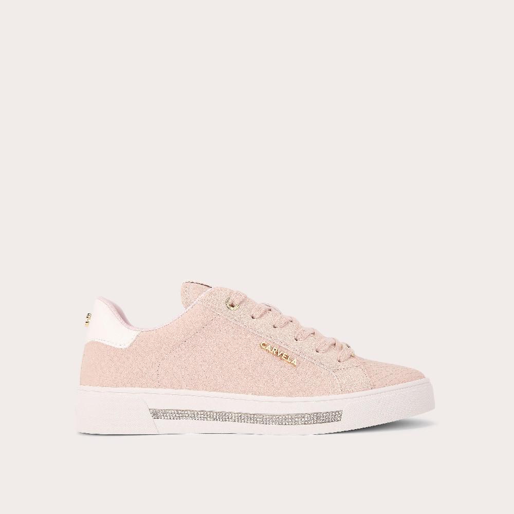 carvela DIAMOND Pale Pink Snake Print Trainer by CARVELA