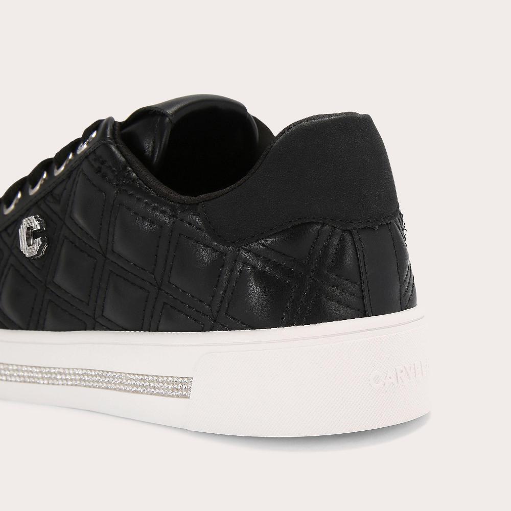 Carvela DIAMOND QUILT Black Lace Up Trainer By CARVELA