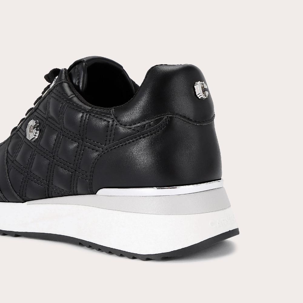 Carvela DIAMOND QUILT RUNNER Black Quilted Trainer By CARVELA