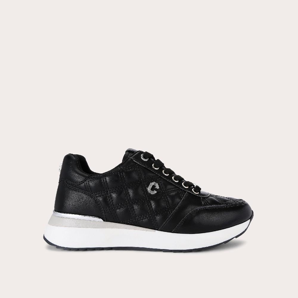 carvela DIAMOND QUILT RUNNER Black Quilted Trainer by CARVELA