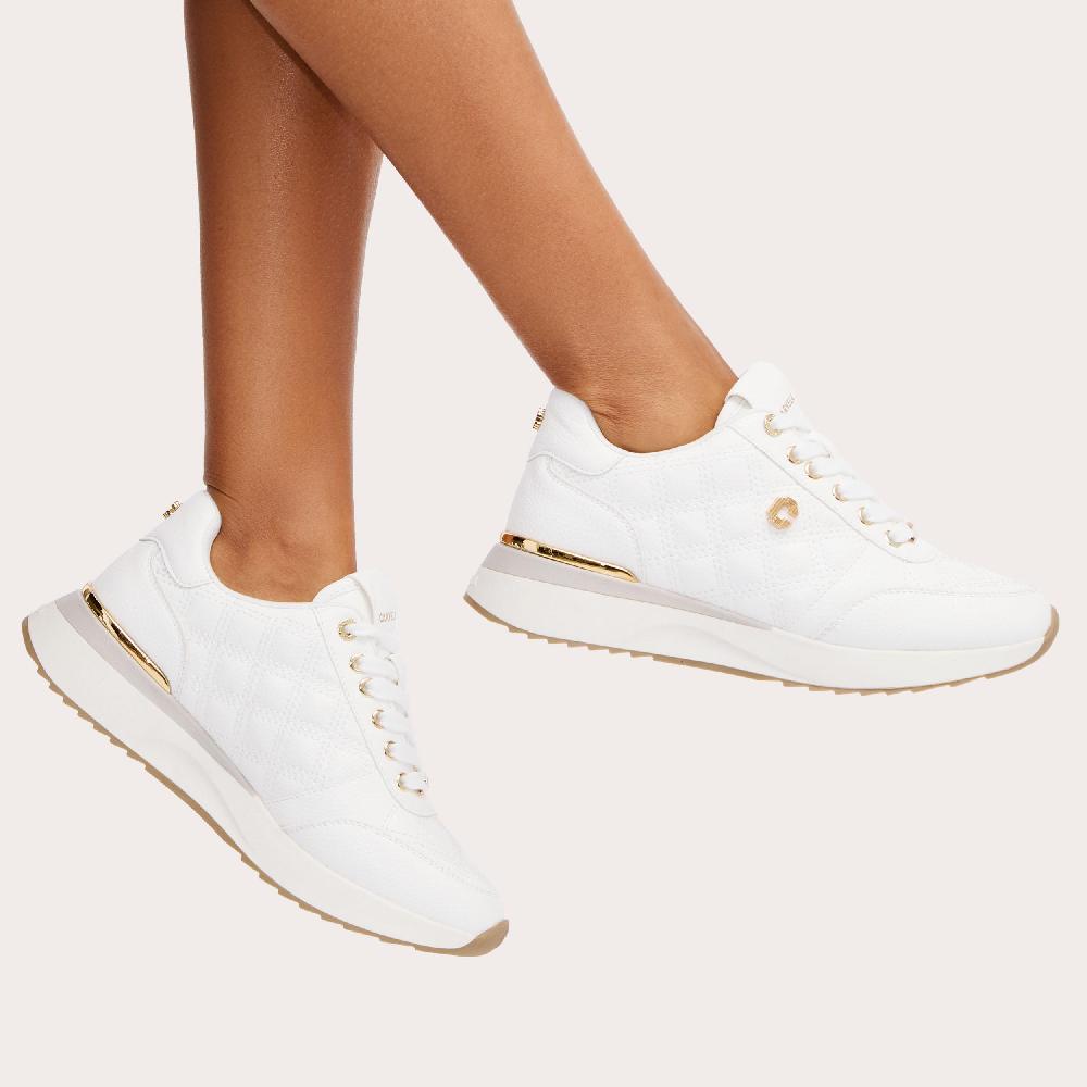 Carvela DIAMOND QUILT RUNNER Quilted Low Top Trainers By CARVELA