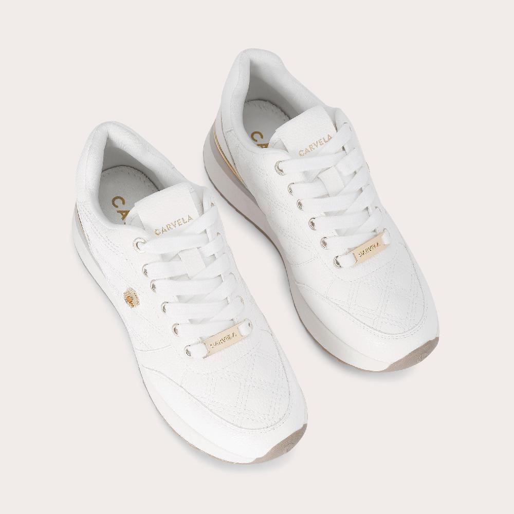 Carvela DIAMOND QUILT RUNNER Quilted Low Top Trainers By CARVELA