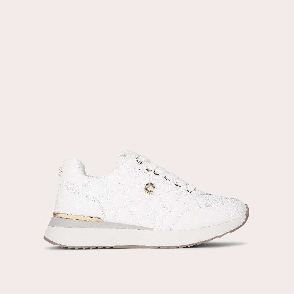 Carvela DIAMOND QUILT RUNNER Quilted Low Top Trainers By CARVELA