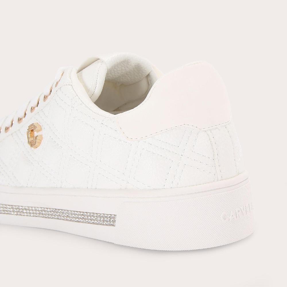 Carvela DIAMOND QUILT White Quilted Trainers By CARVELA
