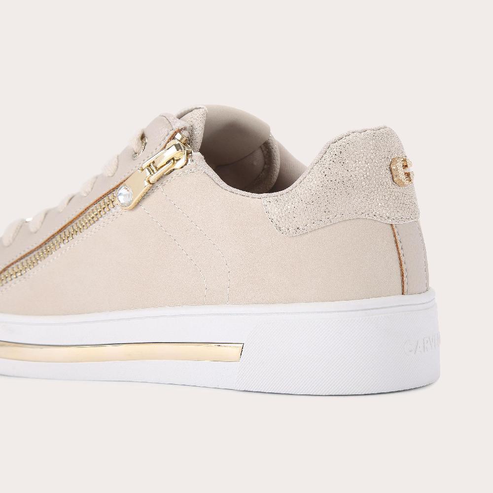 Carvela DIAMOND ZIP Beige Zip Up Trainer By CARVELA