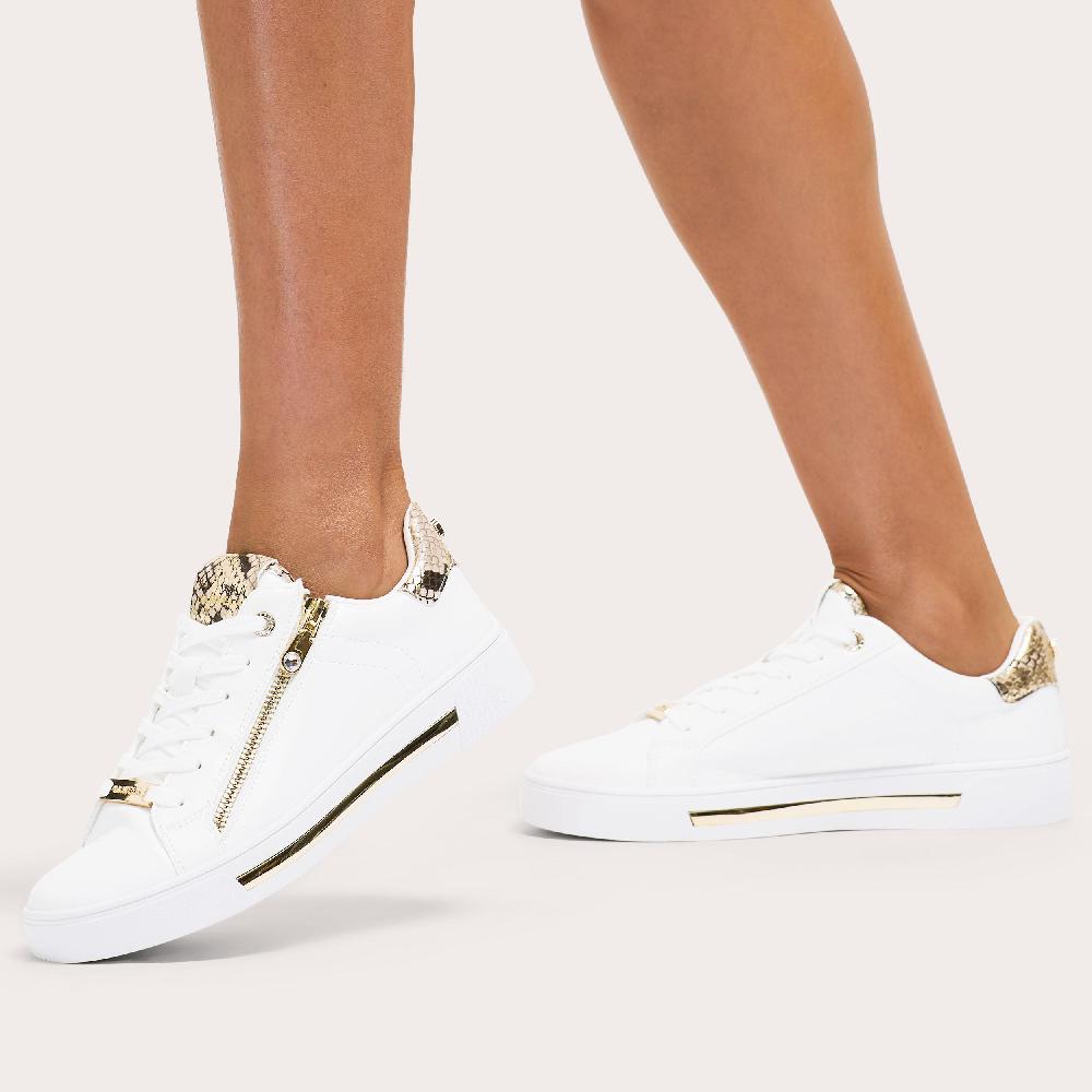 Carvela DIAMOND ZIP White Snake Zip Up Trainer By CARVELA