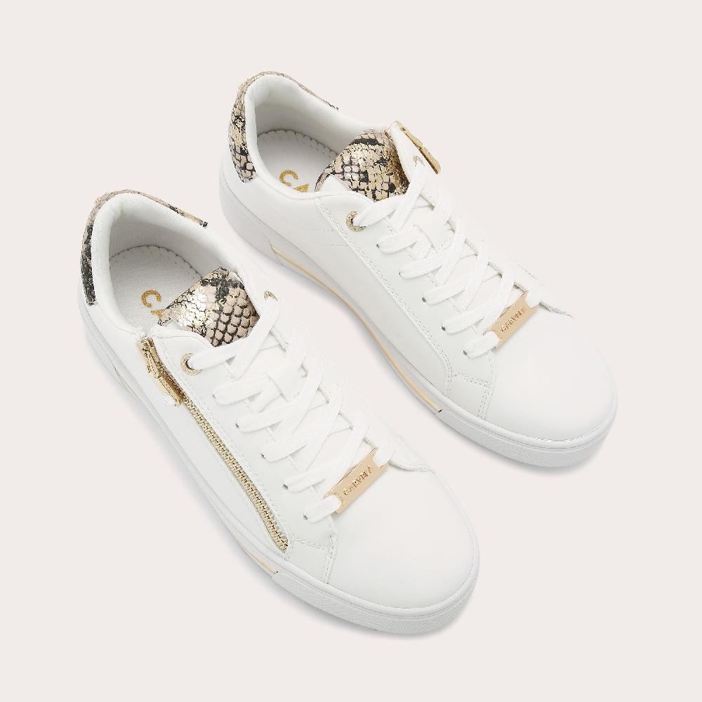 Carvela DIAMOND ZIP White Snake Zip Up Trainer By CARVELA