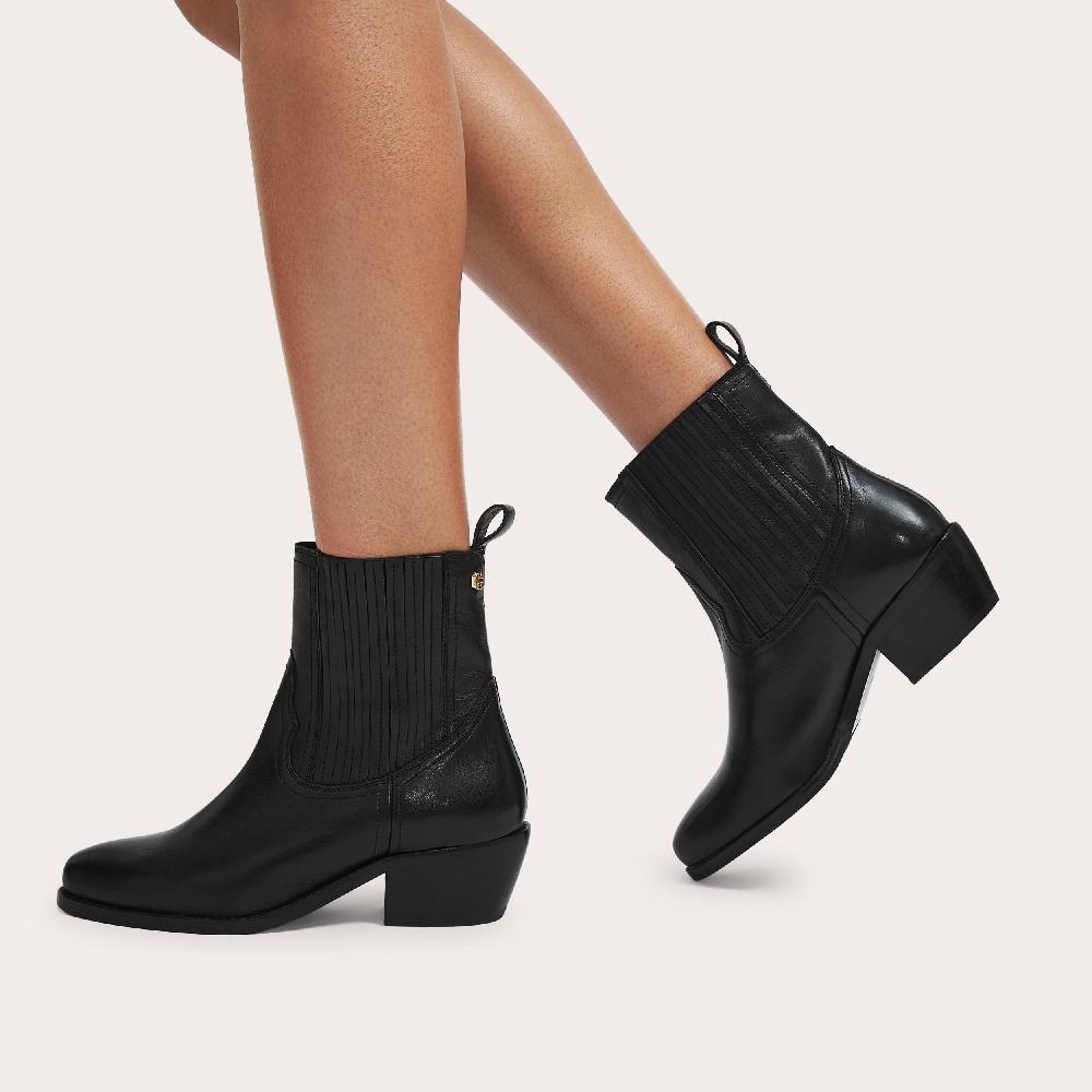 Carvela DOLLY WESTERN Black Leather Boots By CARVELA