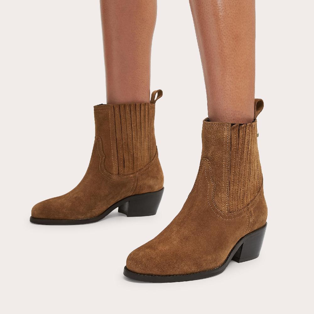 Carvela DOLLY WESTERN Brown Suede Ankle Boot By CARVELA