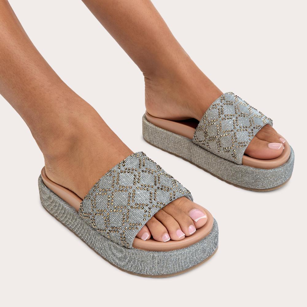 Carvela ESTELLA FLATFORM Metallic Gold Fabric Flatform Heel By CARVELA