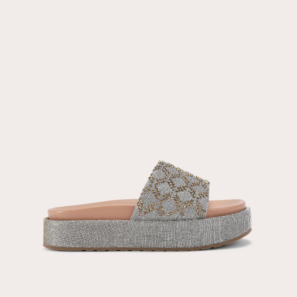 carvela ESTELLA FLATFORM Metallic Gold Fabric Flatform Heel by CARVELA