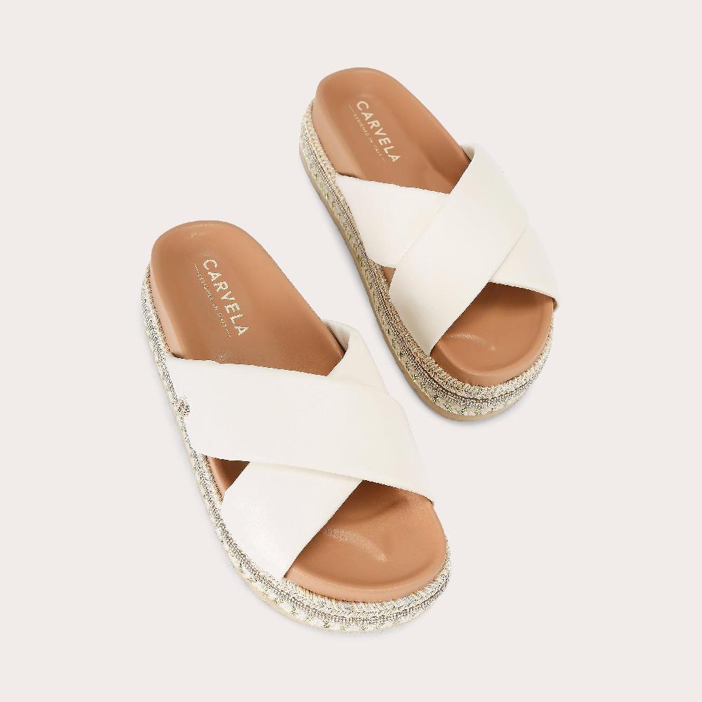 Carvela FASCINO FLATFORM Bone Slide On Sandal By CARVELA