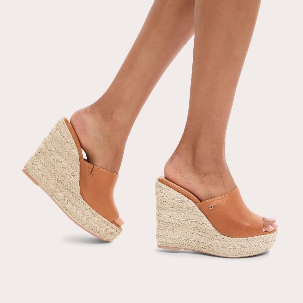 Carvela FIORELLA WEDGE Tan Leather Wedge Heel By CARVELA COMFORT