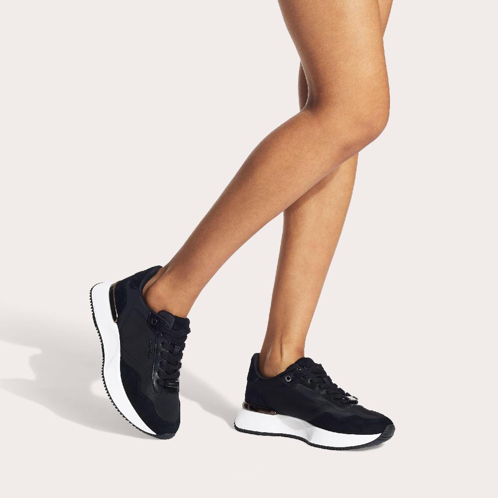 Carvela FLARE Black Leather Nylon Trainers By CARVELA